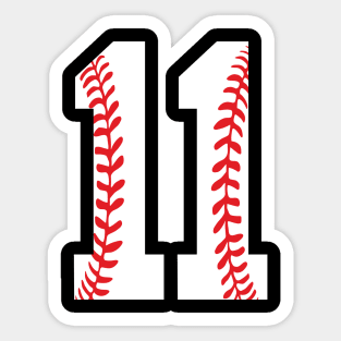 Eleventh Birthday 11th BASEBALL gift Number 11 Born in 2009 Sticker